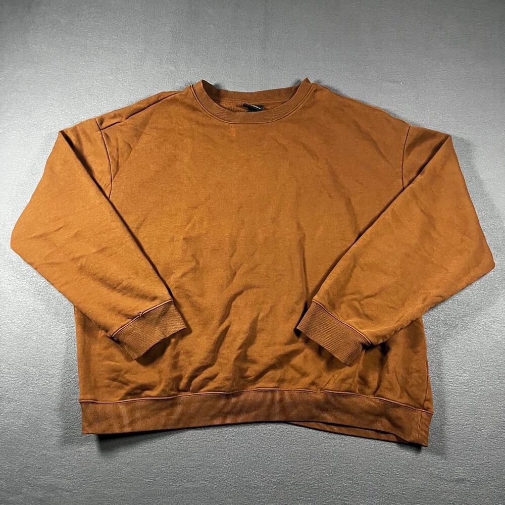 H-m Men's Brown and Orange Sweatshirt